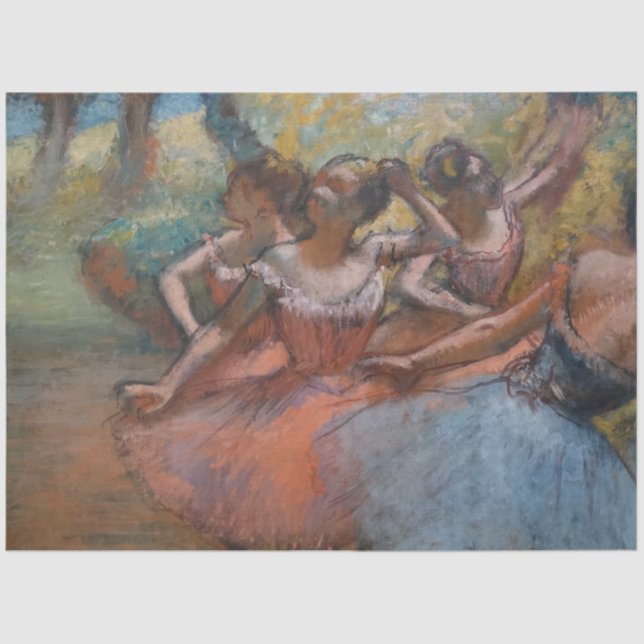 Papel De Seda Four Ballerinas on Palco (Balé) (por Edgar Degas) (Frente )