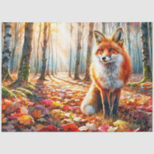 Fox Autumn Watercolor