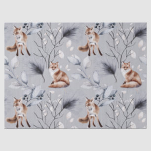 Papel De Seda Fox Botânica De Inverno