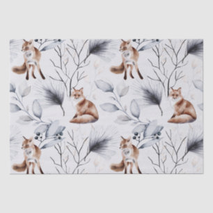 Papel De Seda Fox Botânica De Inverno