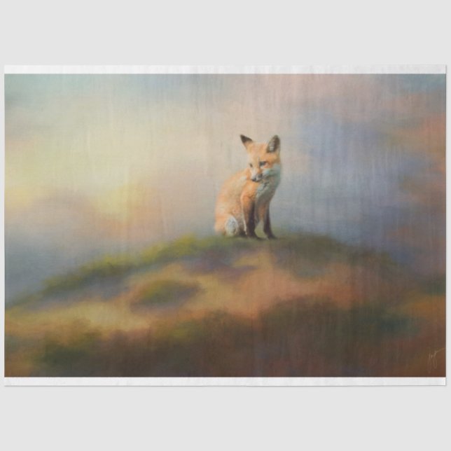 Papel De Seda Fox Na Decoupage De Moradia (Frente )