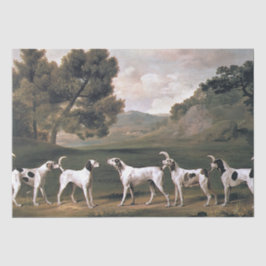 Papel De Seda Foxhounds in a Rural Landscape (por George Stubbs)