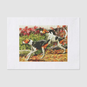 Papel De Seda Foxhounds (Inglês&Americano) em madeira do outono