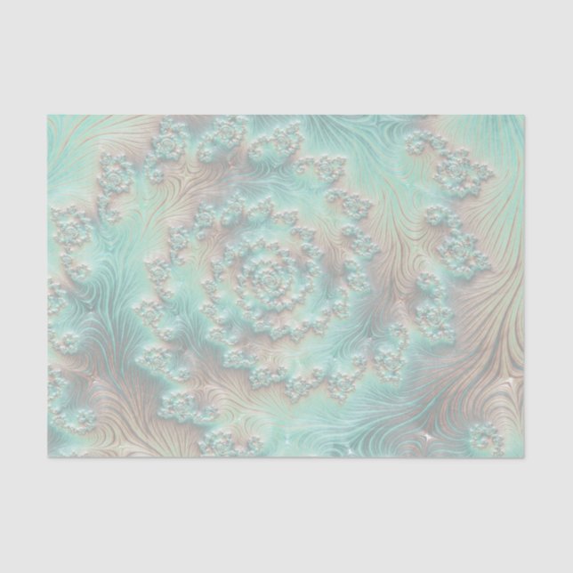 Papel De Seda Fractal Espiral Gradiente de Pastel com abstrato M (Frente )