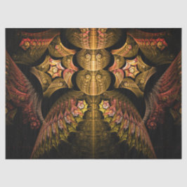 Papel De Seda Fractal Fantasy Dourado Design Abstrato 21 Decoupa
