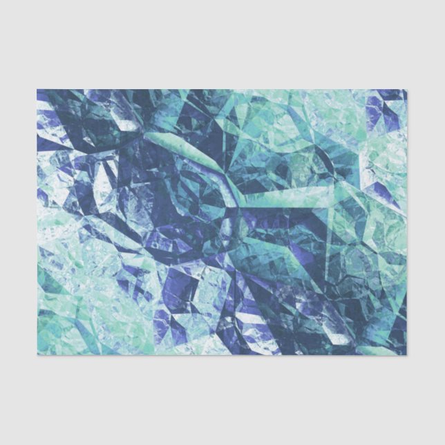 Papel De Seda fragmentos de memórias, em azul e verde: (Frente )