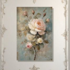 Papel De Seda Francês Chateau Vintage Azul Cor-de-Rosa Decoupági