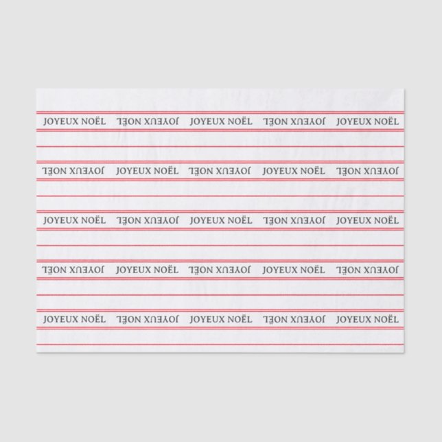 Papel De Seda Francês Joyeux Noël Red Stripe Natal (Frente )