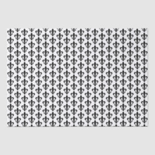 Papel De Seda Francês parisiense preto e branco Fleur de Lis Par