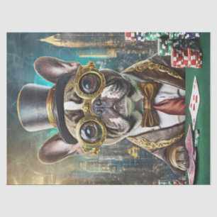 Papel De Seda Franchie's Flush, Bulldog Francês Jogando Poker