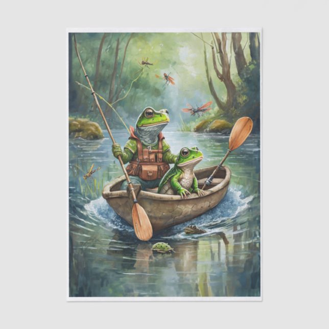 Papel De Seda Frank and George Go Fishing, Fishing Frogs (Frente )