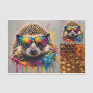 Papel De Seda Frankie o Sunglass Vestindo o Hedgehog