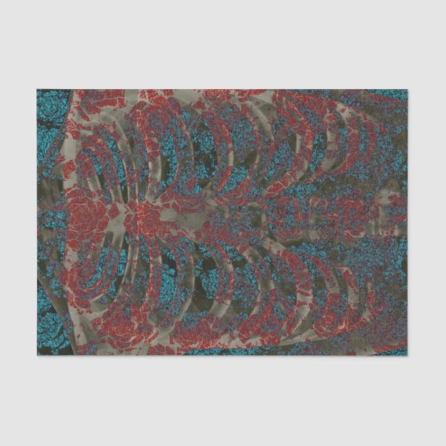 Papel De Seda Fraqueamento Esqueleto, Gaiola, Gaiola Vermelha Te (Frente )