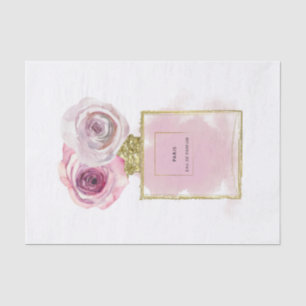 Papel De Seda Frasco de Perfume de Moda Floral Rosas Cor-de-Rosa