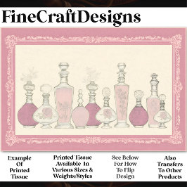 Papel De Seda Frascos de Perfume Floral, cor-de-rosa, AE6, Desca