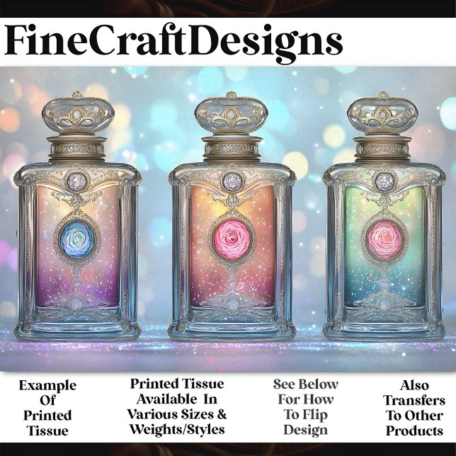 Papel De Seda Frascos de Perfume Ornamentados com Brilho AF5 Dec (Criador carregado)