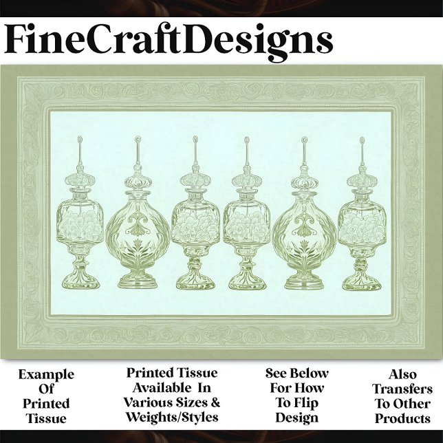 Papel De Seda Frascos de Perfume Verde Salvia Decantadores AD8 D (Criador carregado)