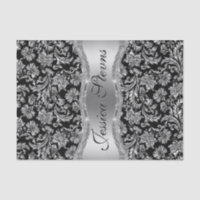 Fraux Silver Floral Damascos Pretos