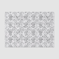Fraux Silver Floral Damask White Background 2