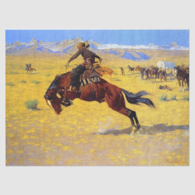 Papel De Seda Frederic Remington Western Art "A Fold Morning" Ti (Frente )