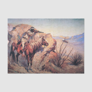 Papel De Seda Frederic Remington Western Art "Apache Ambush"