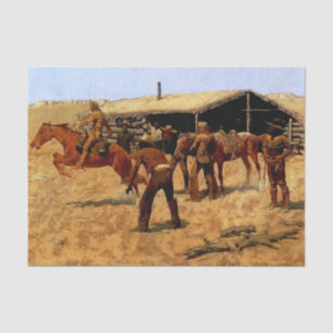 Papel De Seda Frederic Remington Western Art "Pony Express"