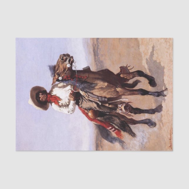 Papel De Seda Frederic Remington Western Art "Um Escoteiro Regio (Frente )