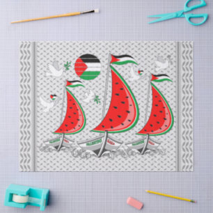 Papel De Seda Freedom Global Sumud Flotilla Boats para Gaza