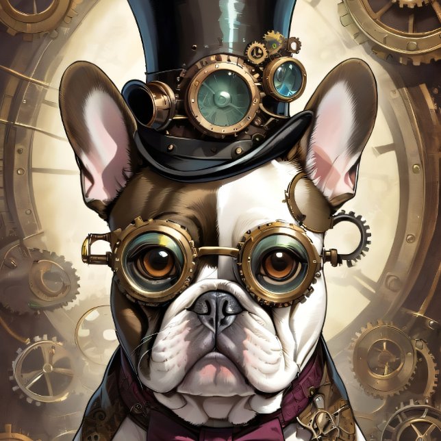 Papel De Seda French Bulldog steampunk Puppy v3 (Criador carregado)