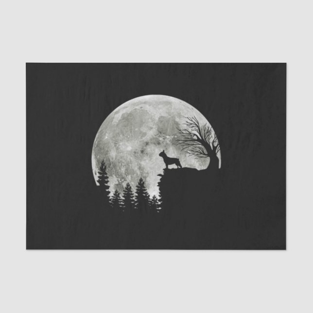 Papel De Seda Frenchie no Halloween Da Lua De Montanha (Frente )