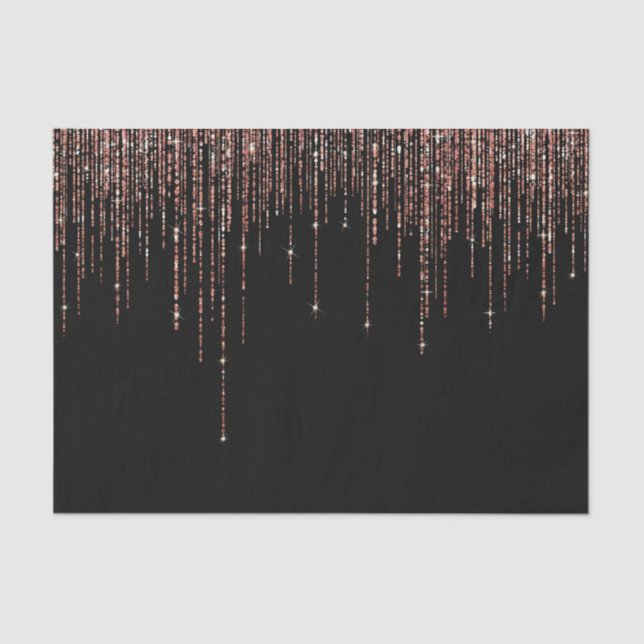 Papel De Seda Frente Brilhante Dourada cintilante Rosa preto de  (Frente )