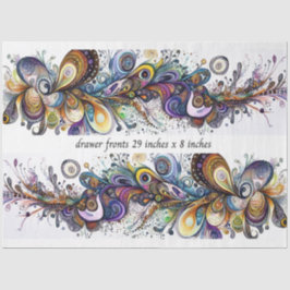 Papel De Seda Frente de Gaveta Decoupage 29x8 Motivo Lágrima Vib