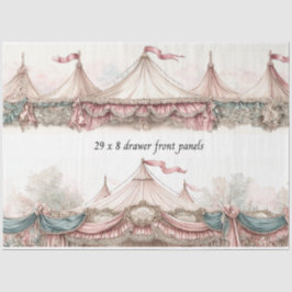 Papel De Seda Frente de Gaveta Decoupage Circo Pastel Renda Vint