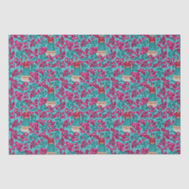 Papel De Seda Frida Kahlo em Pink Bougainvillea