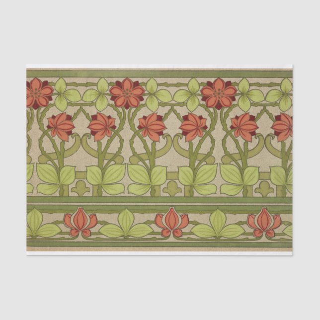 Papel De Seda Frieze Border Art Nouveau Floral (Frente )