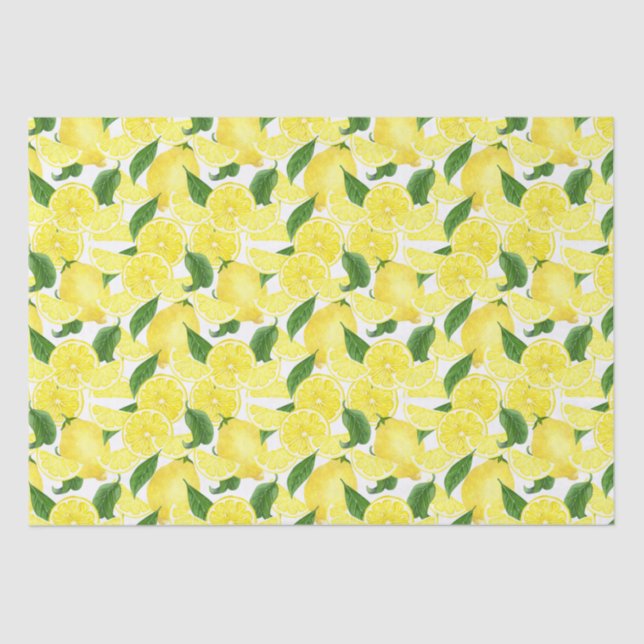 Papel De Seda Fruta de citrinos amarelo-limão fresca (Frente )