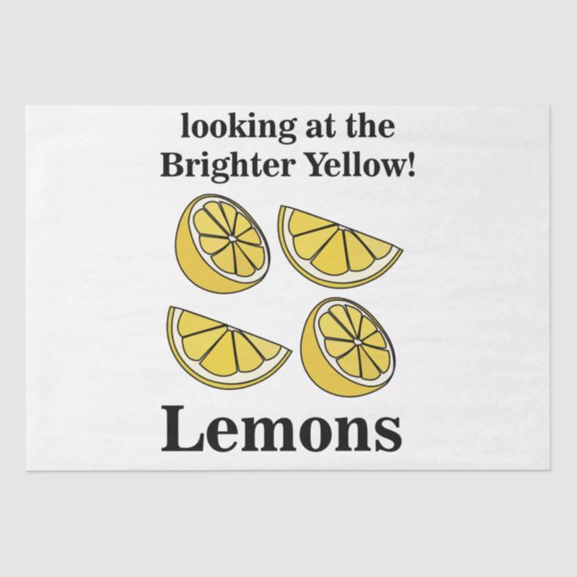 Papel De Seda Fruta De Limões Olhando Para Os Limões Amarelos Ma (Frente )