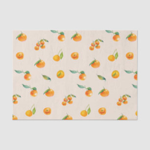 Papel De Seda Fruta de tangerina com Folhas