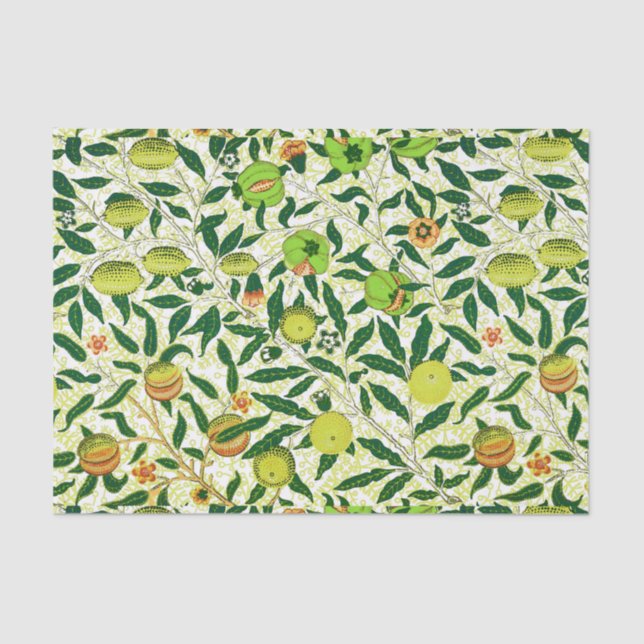 Papel De Seda Fruta exótica de William Morris, limão - amarelo (Frente )