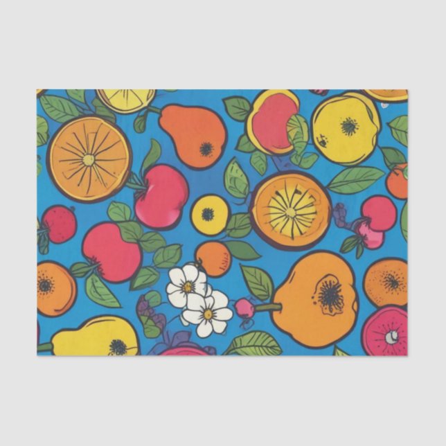 Papel De Seda Fruta pop art No Navey (Frente )