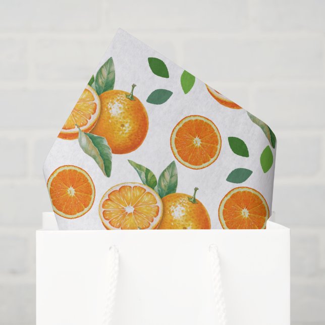 Papel De Seda Fruta Tangerina (Sacola de presentes)