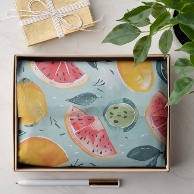 Papel De Seda Frutas Coloridas de Verão (Presente)