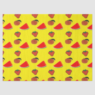 Papel De Seda frutas de verão em amarelo