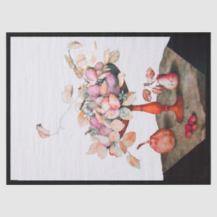 PAPEL DE SEDA FRUTAS/JASMINAS DA SEASON, PRUNAS, PERAS