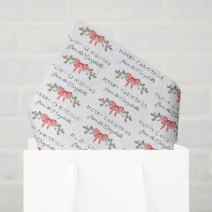 Papel De Seda Frutas Vermelhas Aquarela Arco de Natal Feliz