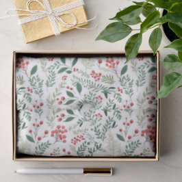 Papel De Seda Frutas Vermelhas de Azevinho Elegantes