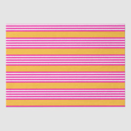 Papel De Seda Fuchsia e padrão amarelo de cinco faixas
