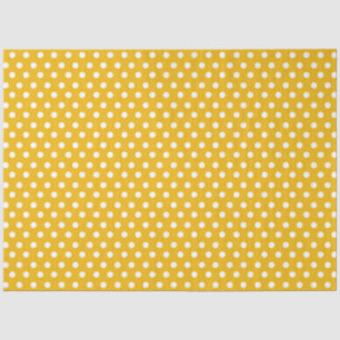 Papel De Seda Fundo Amarelo com Bolinhas Brancas