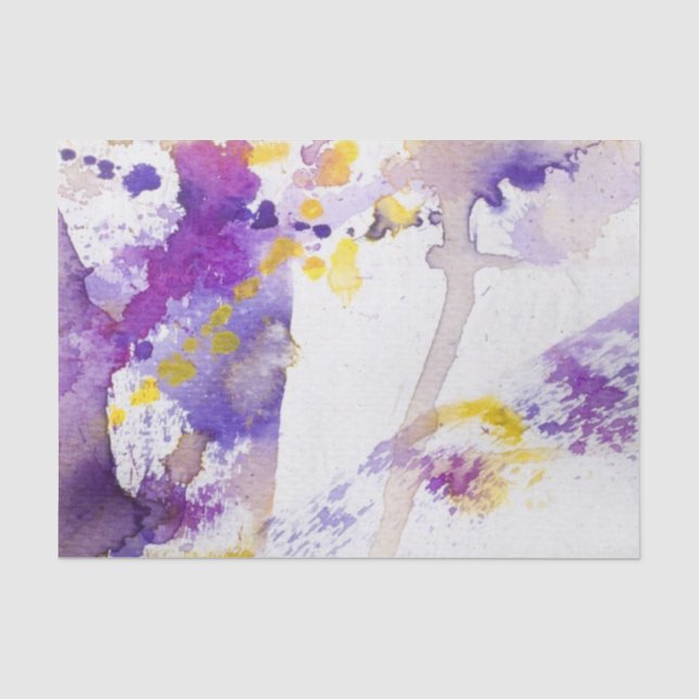 Papel De Seda fundo amarelo e roxo da aguarela (Frente )