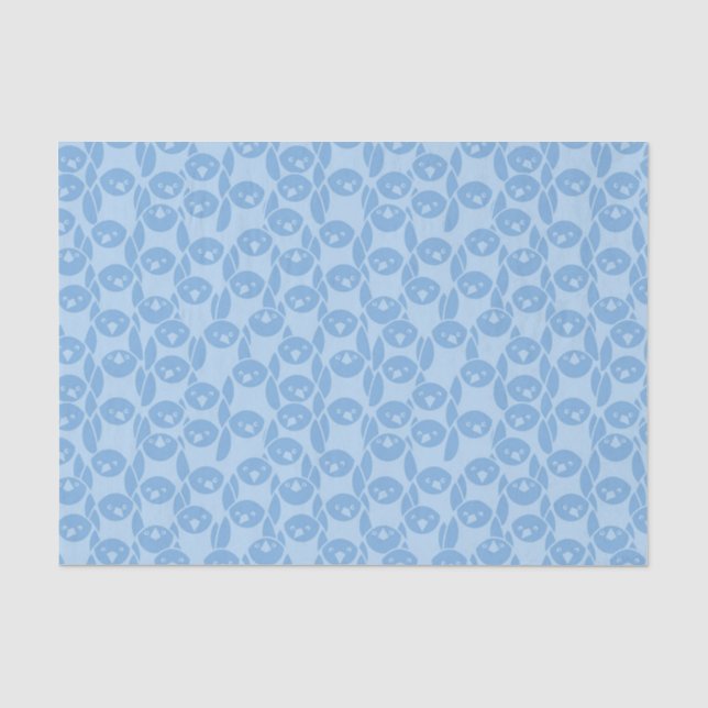 Papel De Seda Fundo azul do teste padrão dos pinguins (Frente )